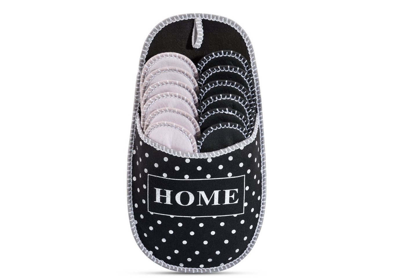 ONVAYA ABS Gästepantoffel Dots 6er Set, Hausschuhe, Filz, Antirutsch Pantoffel