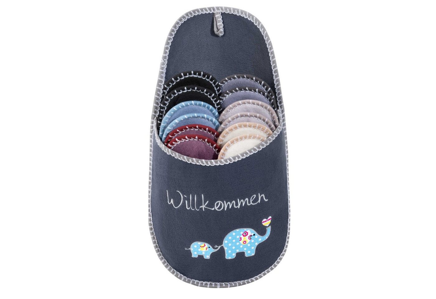 ONVAYA ABS Gästepantoffel Elephant, Elefant, 6er Set, Gästeschuhe aus Filz Pantoffel