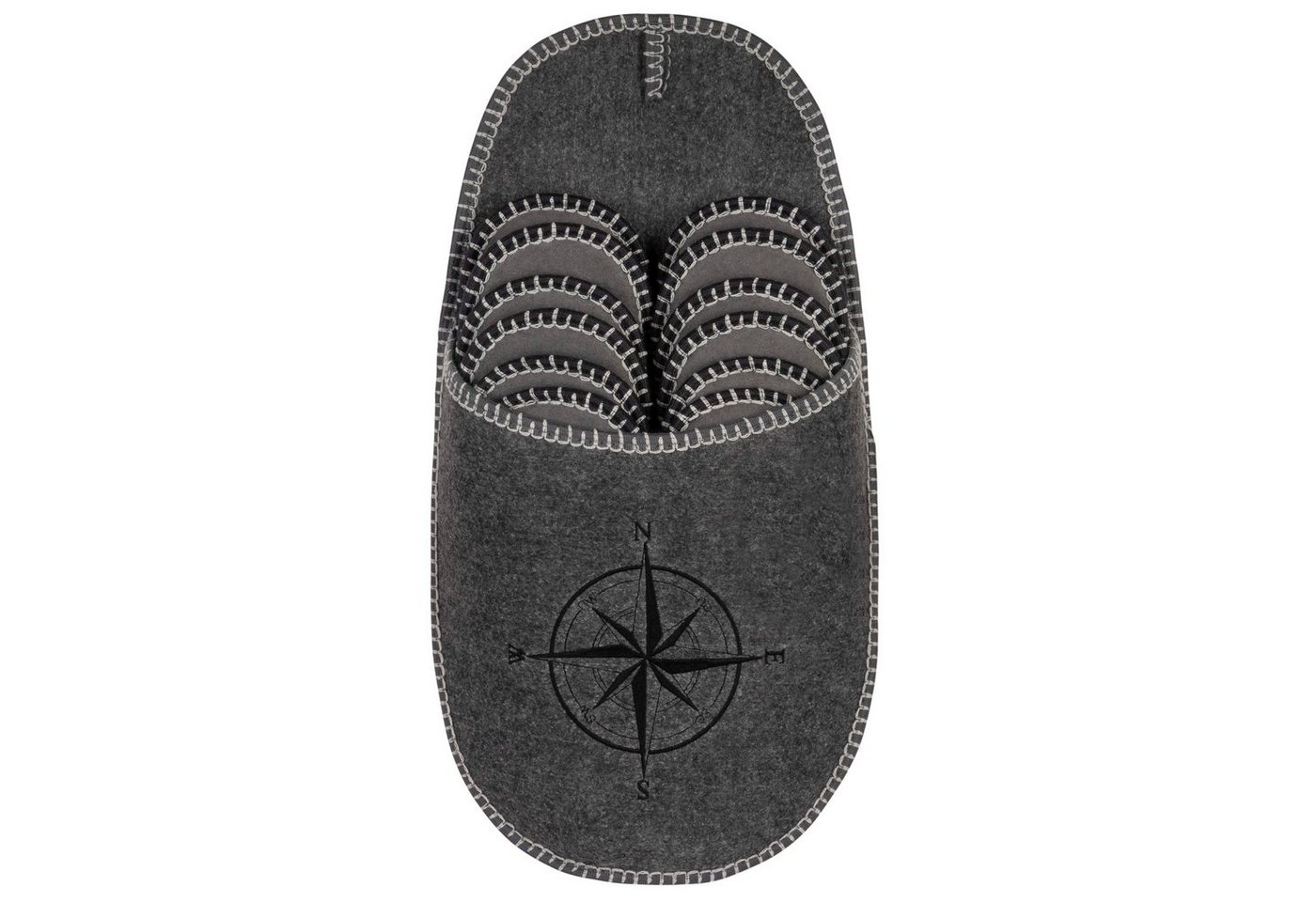 ONVAYA ABS Gästepantoffel, Kompass, 6er Set, Antirutsch Sohle Hausschuh