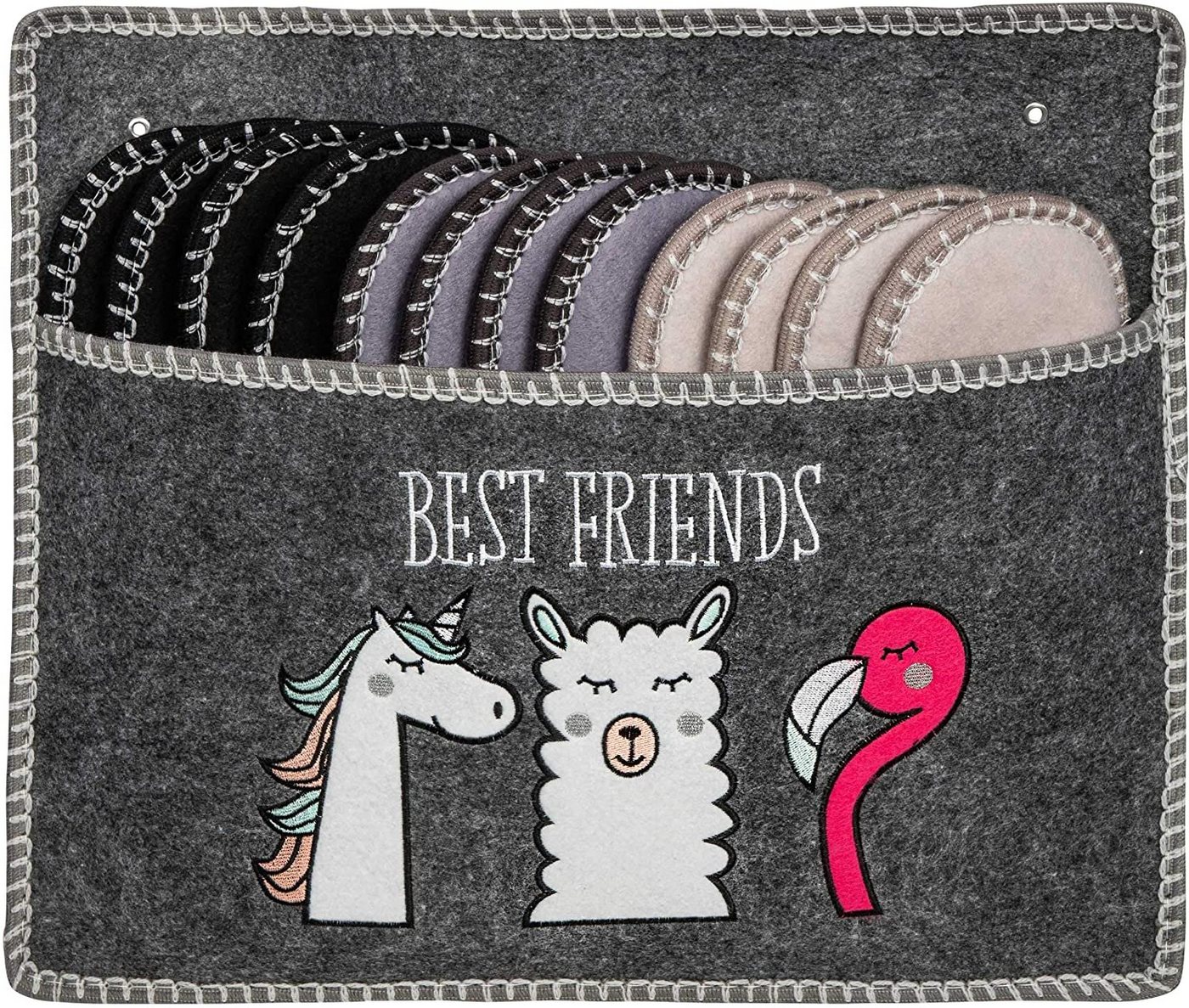 ONVAYA ABS Gästepantoffel, Llama, 6er Set, Antirutsch Sohle, Pantoffel Pantoffel (Packung, 6-tlg., 6er Set) Antirutsch Sohle Hausschuhe Filzpantoffel