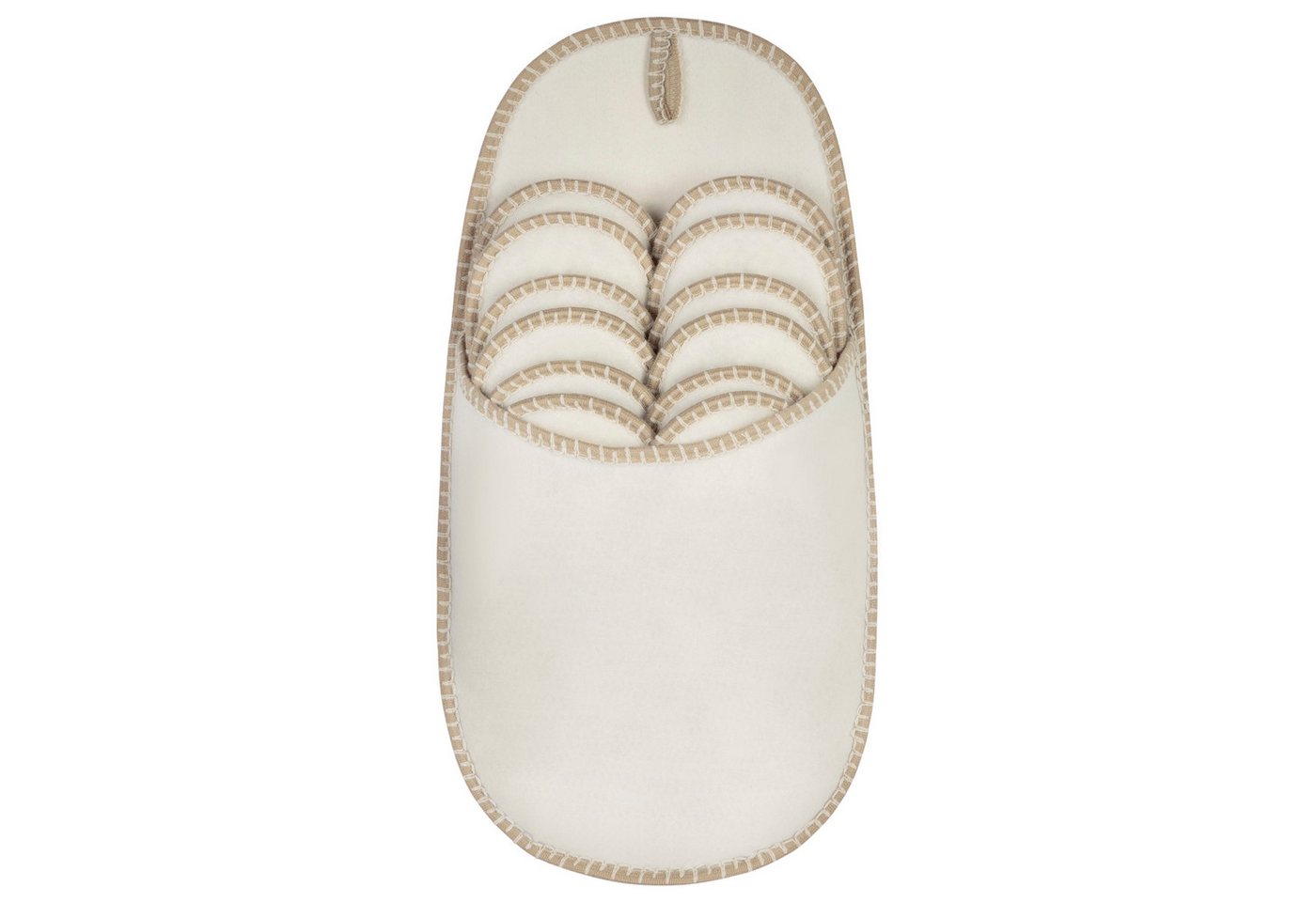 ONVAYA ABS Gästepantoffel, Schwarz, Beige, 6er Set, Antirutsch Sohle Hausschuh