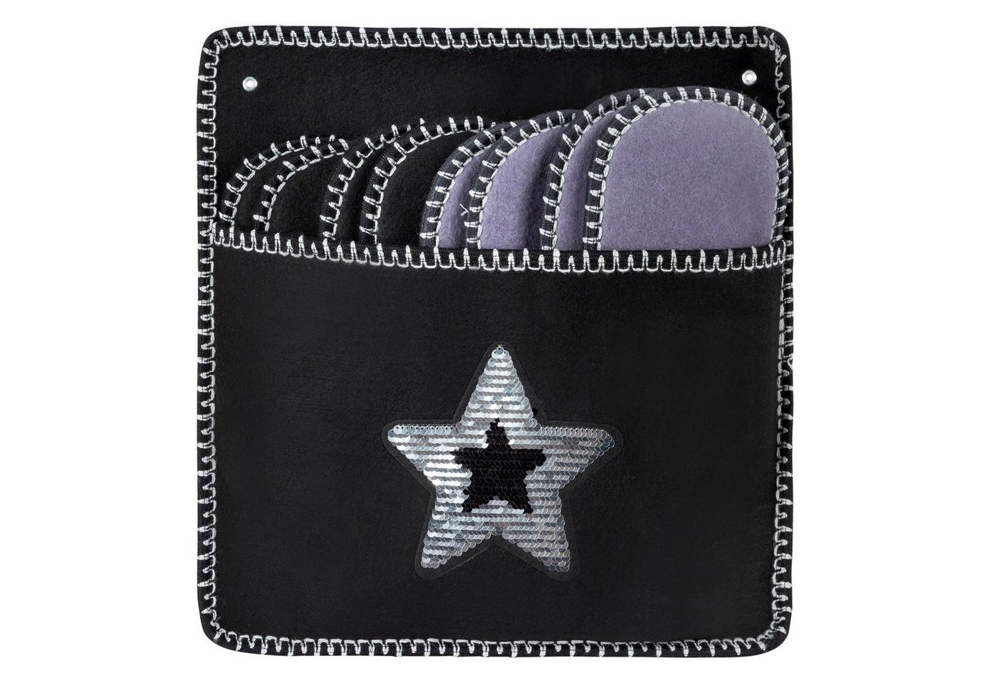 ONVAYA ABS Gästepantoffel, Stern Wendepailletten, 4er Set, Antirutsch Hausschuh