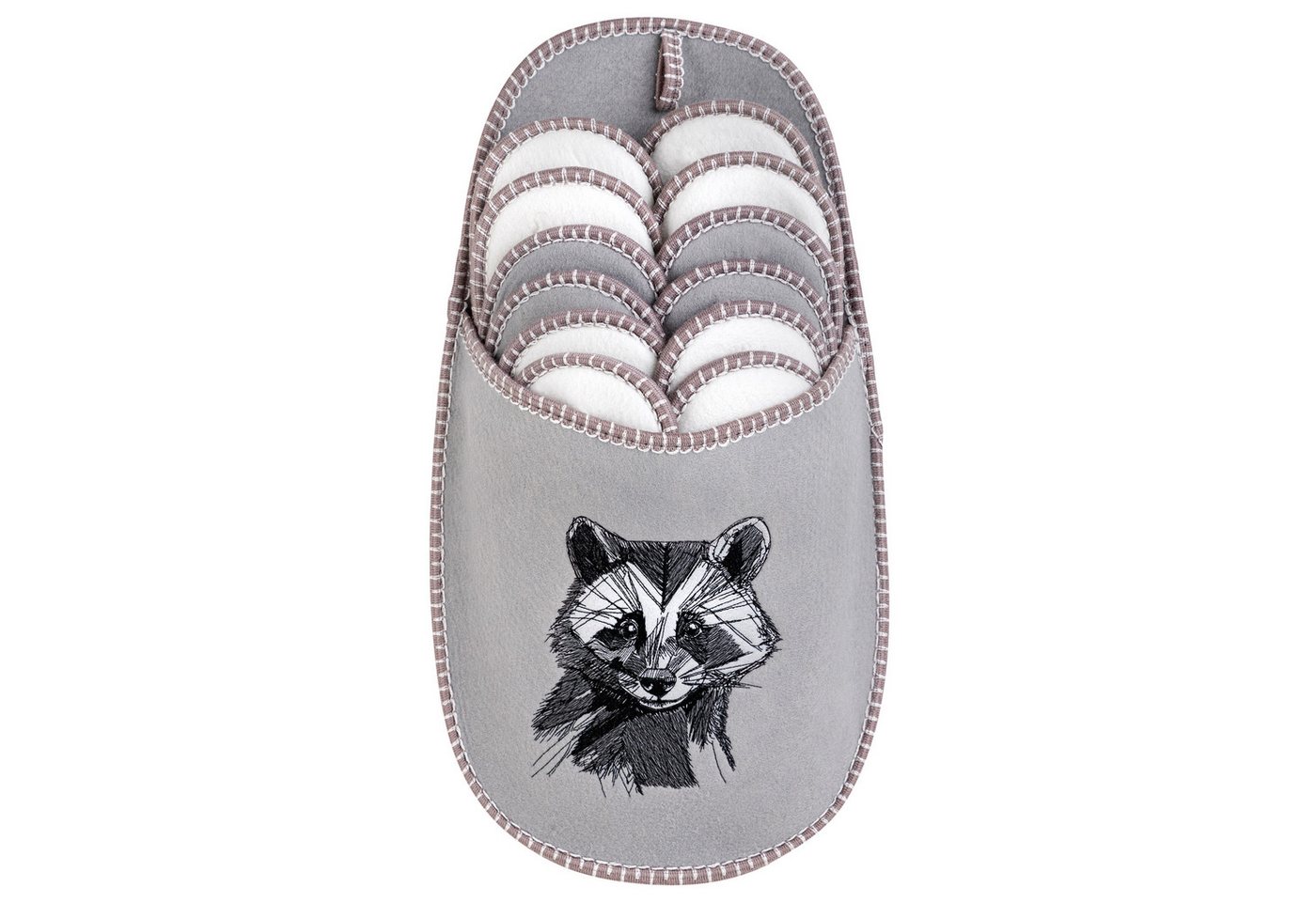 ONVAYA ABS Gästepantoffel, Waschbär, 6er Set, Antirutsch Sohle Pantoffel