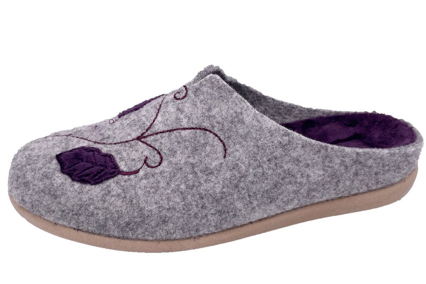 PADERO Damen Pantoffel Filz Hausschuh