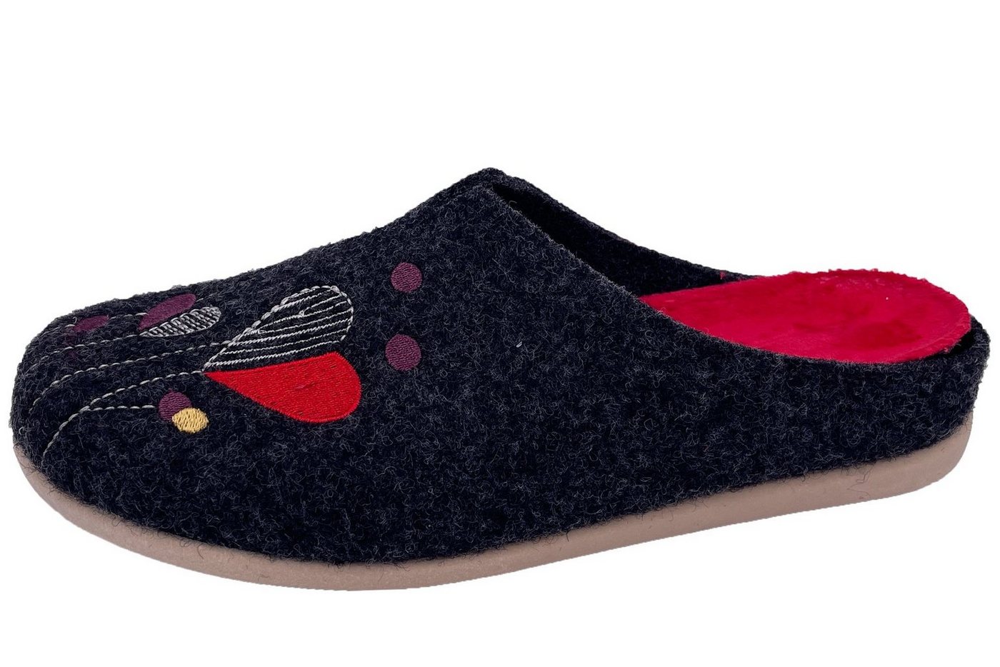 PADERO Damen Pantoffel Filz Hausschuh