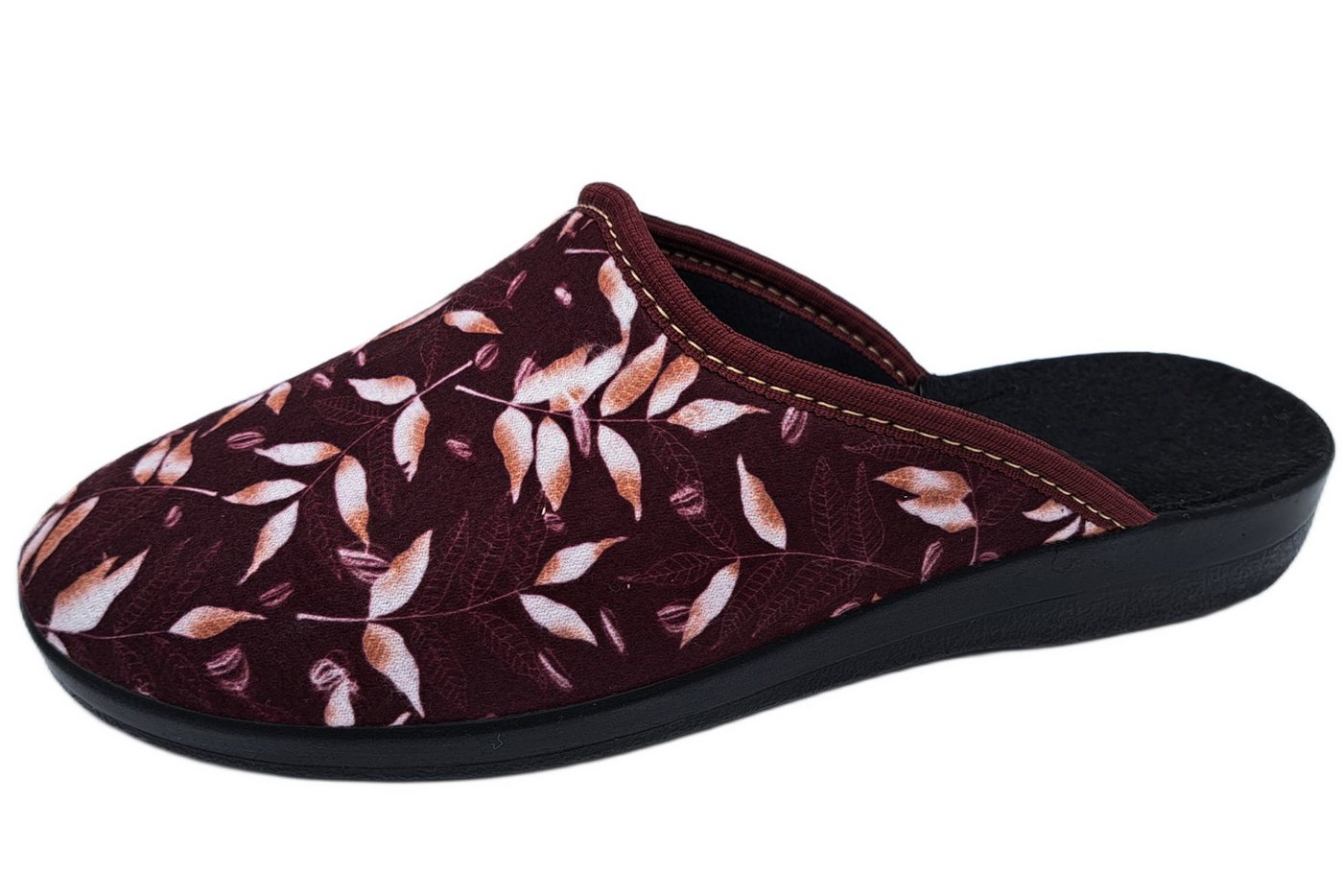 PADERO Damen Pantolette Hausschuh für breite Füße (rot)
