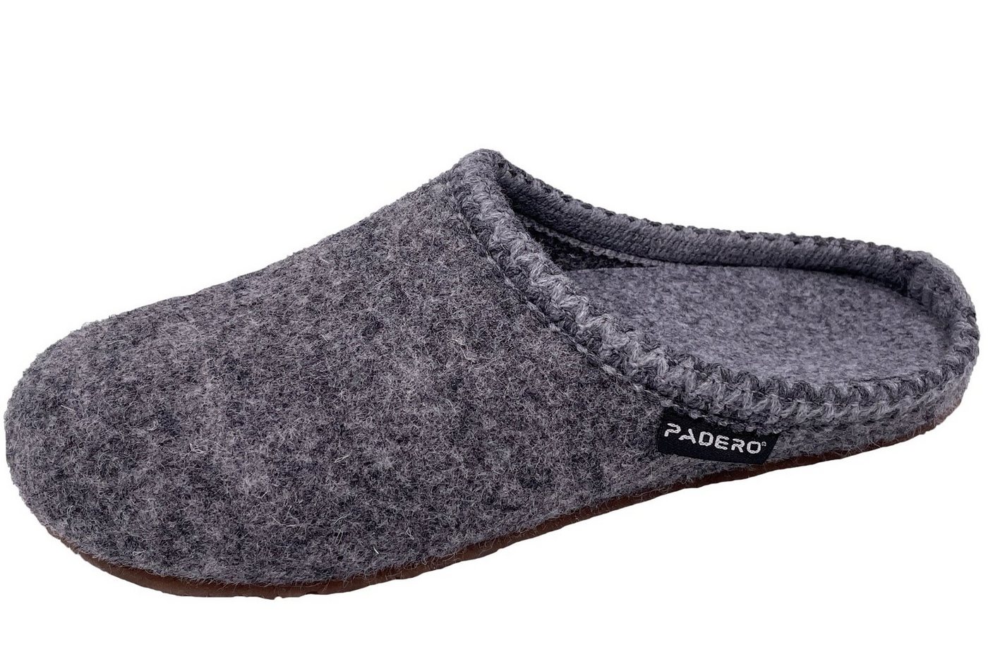PADERO FRANZ Pantoffel Wollfilz Hausschuh (grau)