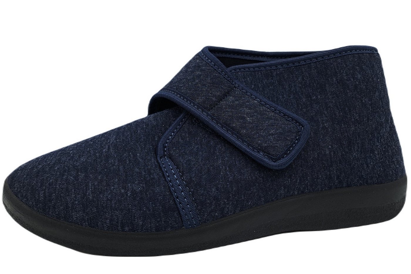 PADERO Herren Klettschuhe Hausschuh weit geschnitten (blau)