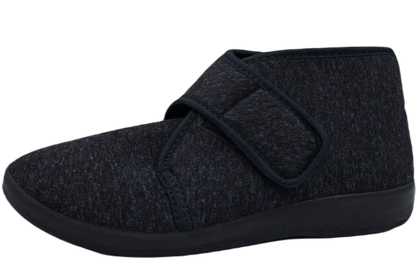 PADERO Herren Klettschuhe Hausschuh weit geschnitten (grau)