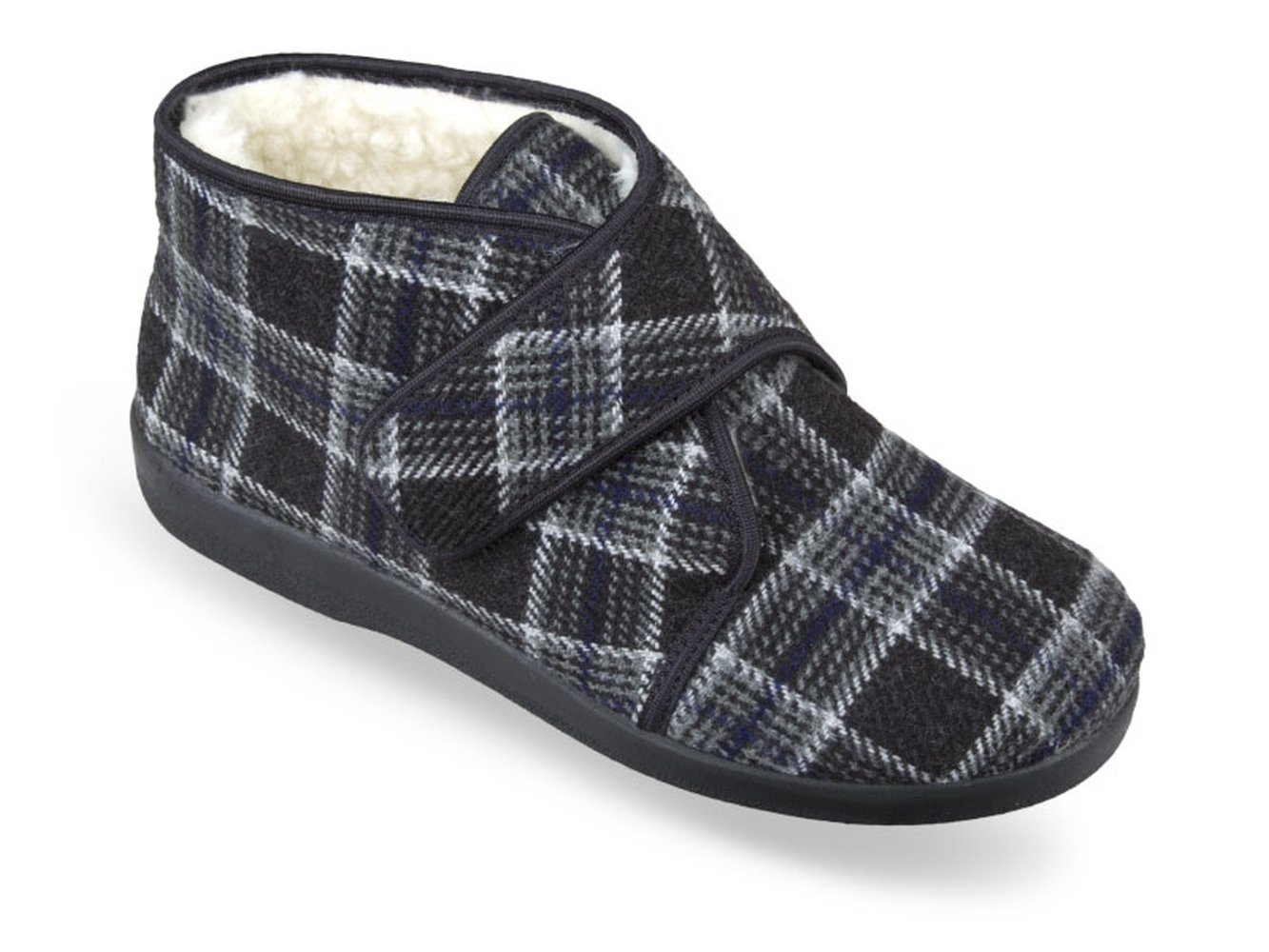 PADERO Klettschuhe gefüttert Hausschuh weit geschnitten