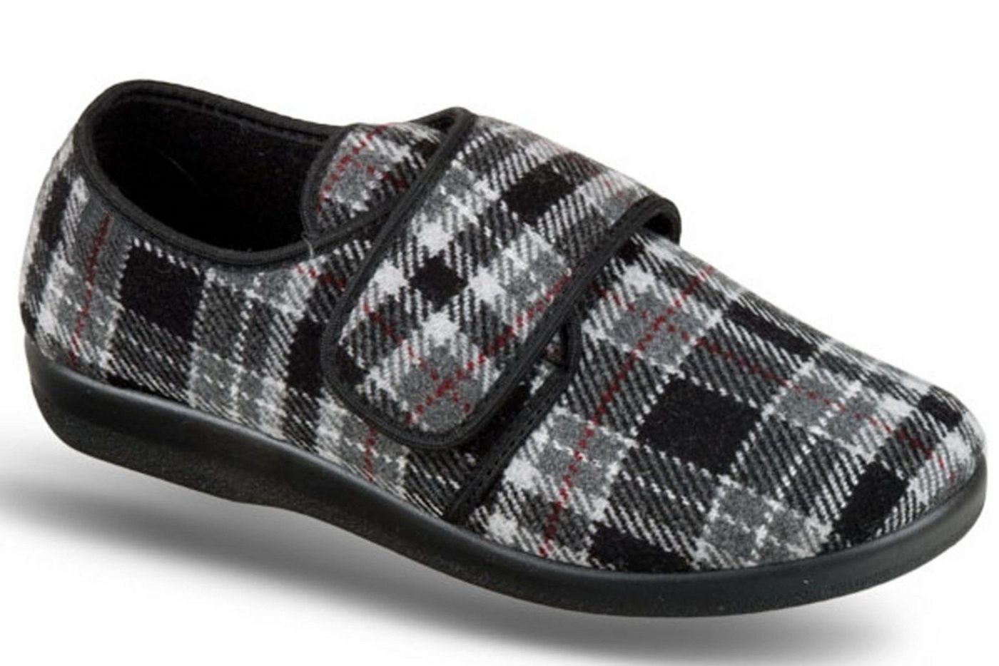 PADERO Klettverschluss Hausschuh für breite Füße geeignet