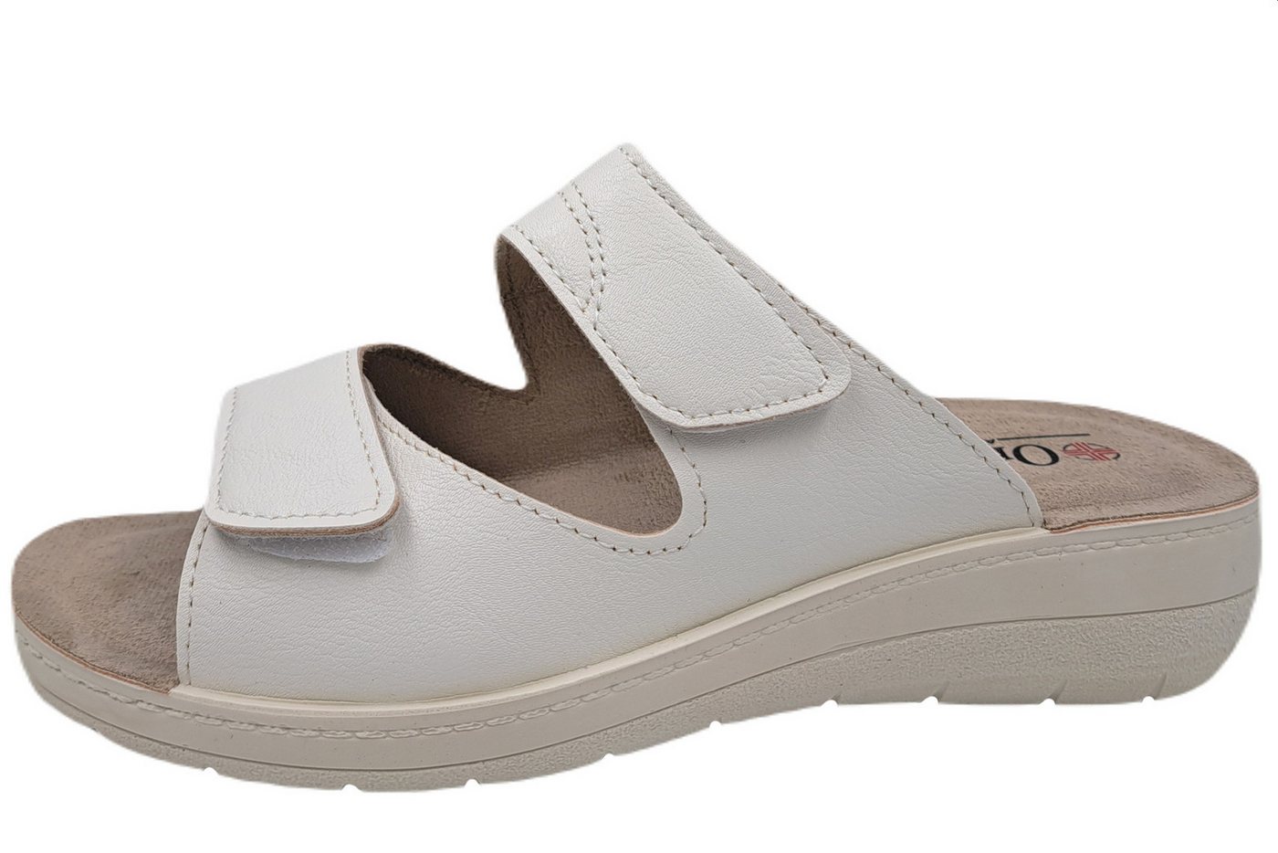 PADERO OrtoMed Damen Keilpantolette Weite H für breite Füße geeignet (weiß)