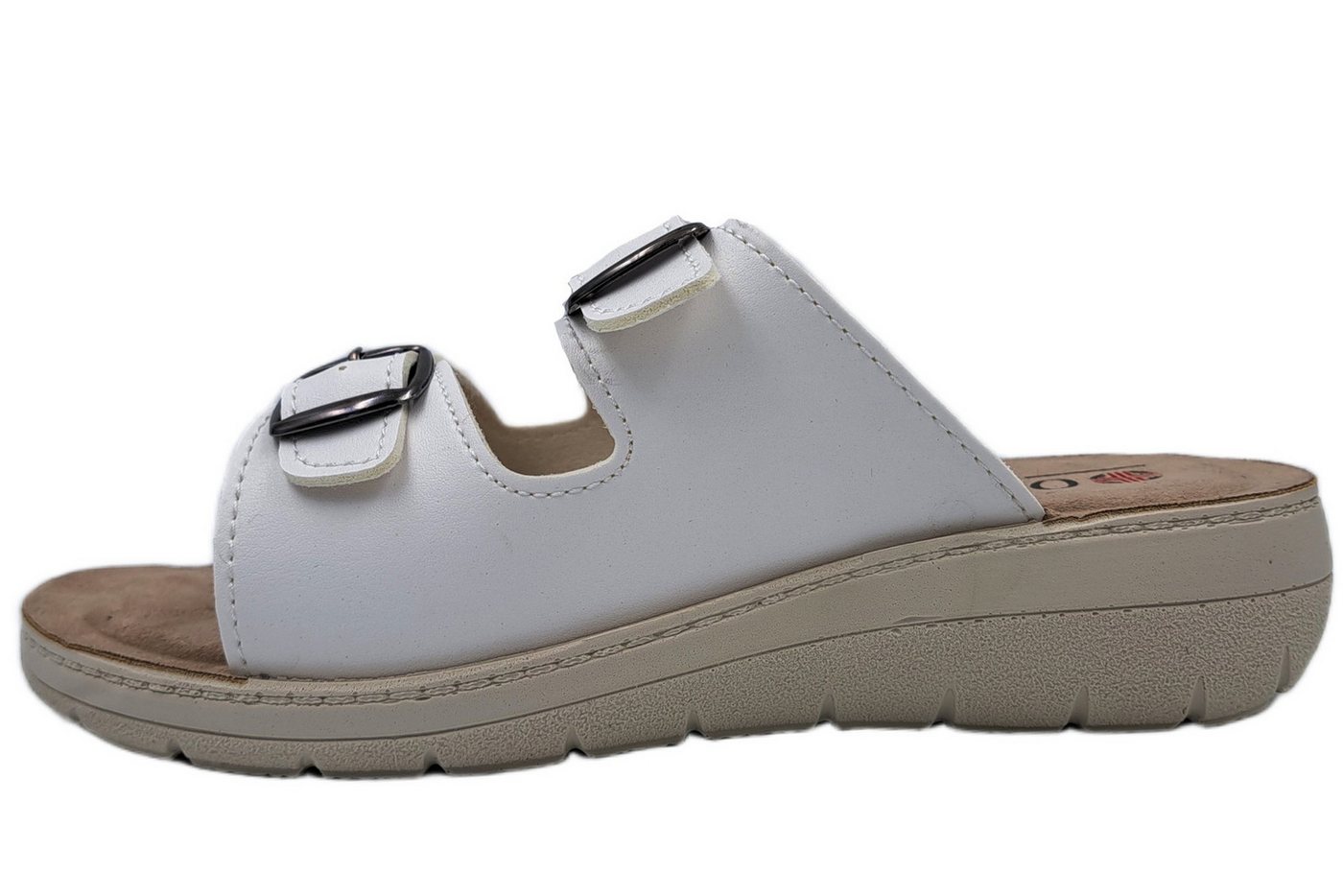 PADERO Ortomed Damen Pantolette Weite H für breite Füße geeignet (weiß)