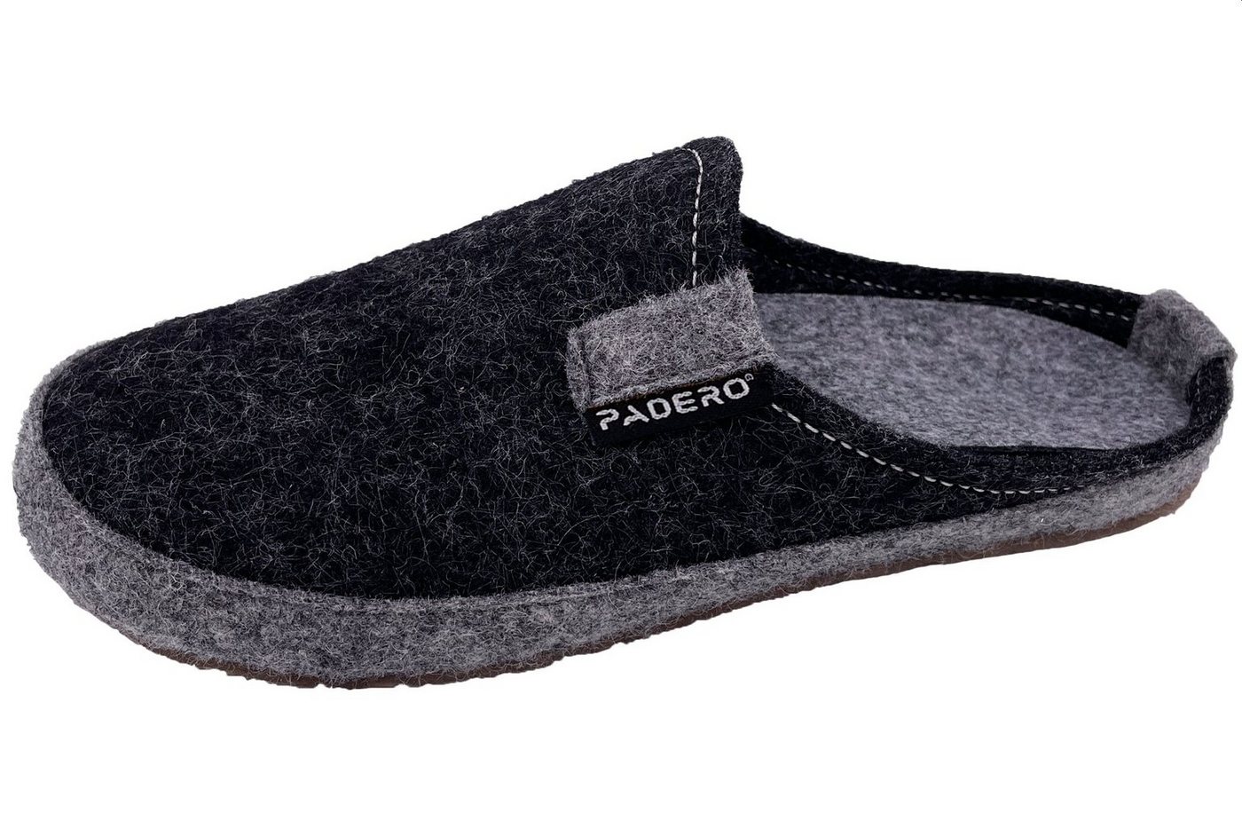 PADERO TONI Pantoffel Wollfilz Hausschuh (grau)