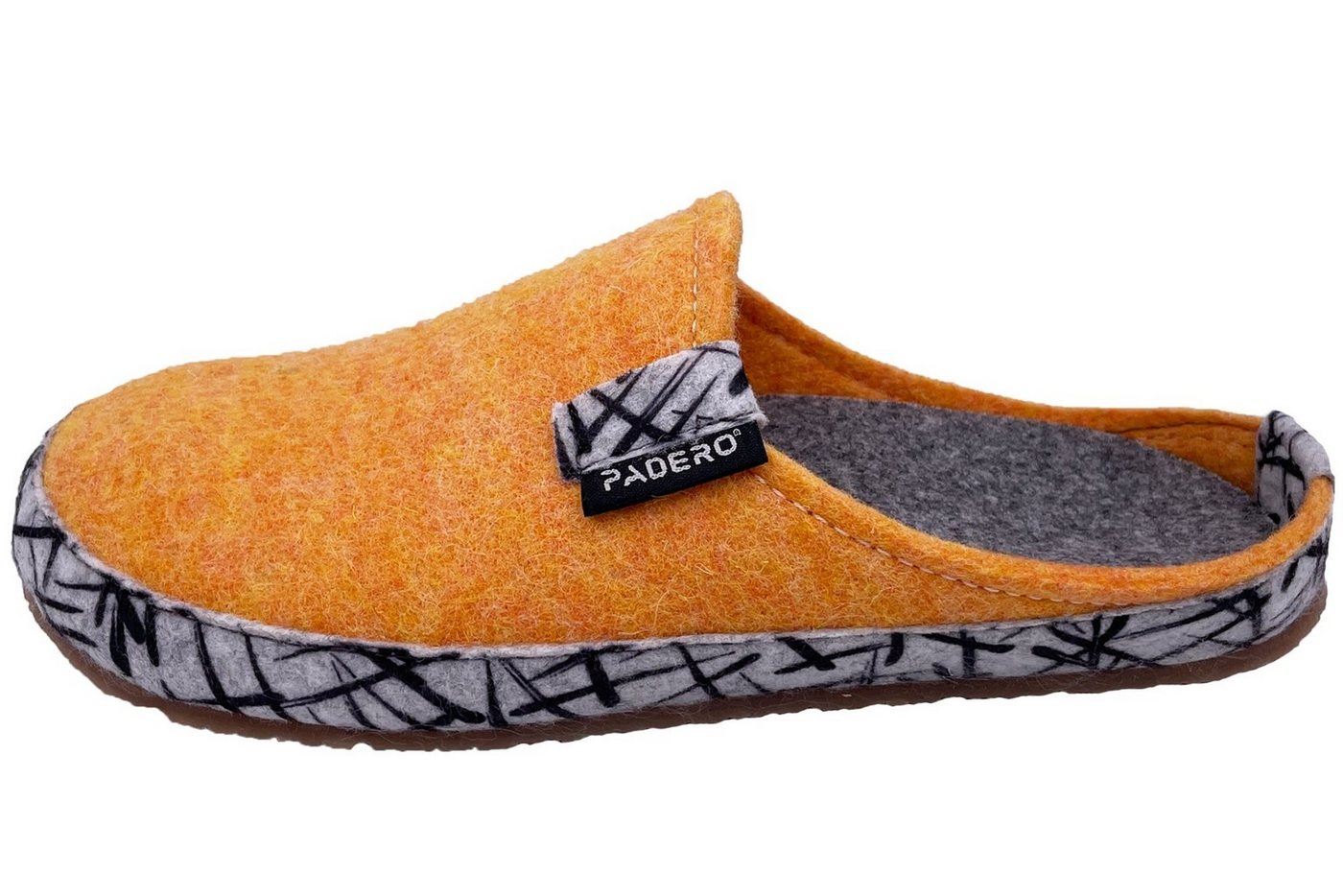 PADERO TONI-Striped Pantoffel Wollfilz Hausschuh