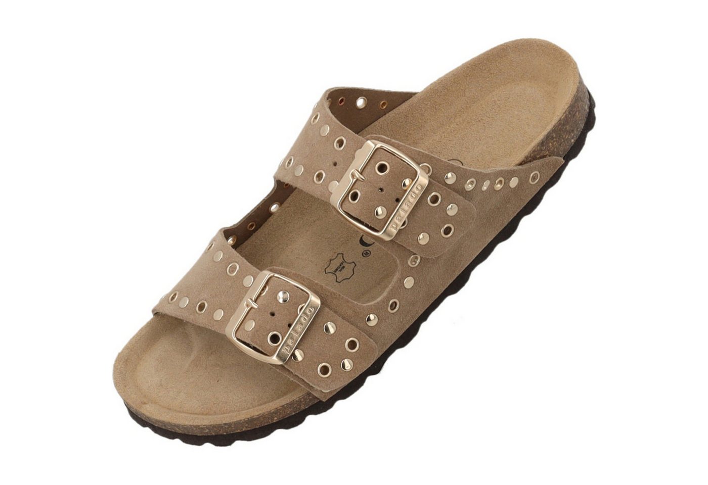 Palado Korfu Bistud Suede Premium Leather Pantolette (beige/weiß)