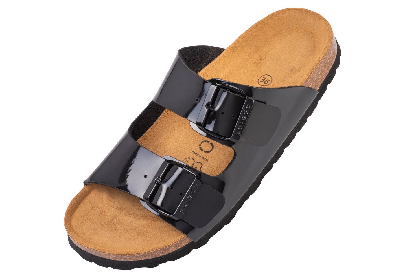 Palado Korfu Lack Pantolette (schwarz)