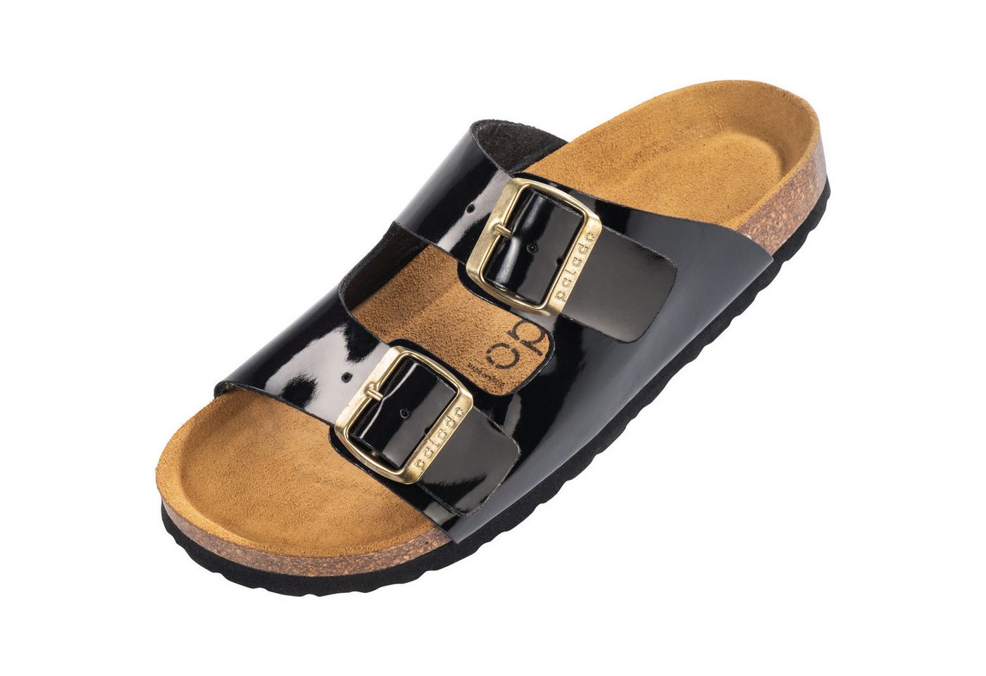 Palado Korfu Lack Pantolette (schwarz/gold)