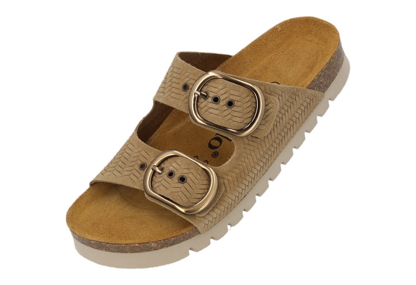 Palado Korfu OGS MP Rafia Premium Leather Pantolette (beige/weiß)