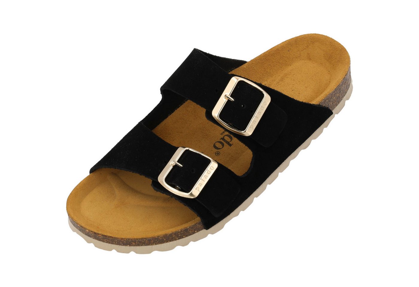 Palado Korfu Suede Premium Leather Pantolette (beige/schwarz)