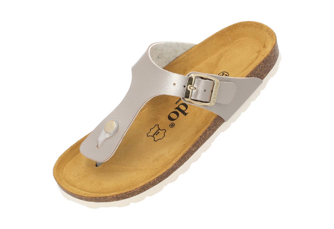 Palado Kos Metallic Zehentrenner (beige/weiß)