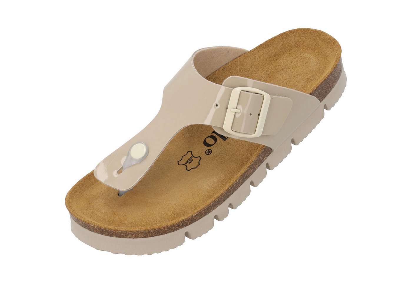 Palado Kos PL Lack Zehentrenner (beige/weiß)
