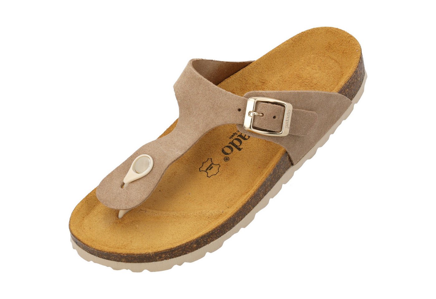 Palado Kos Suede Premium Leather Zehentrenner (beige/weiß)