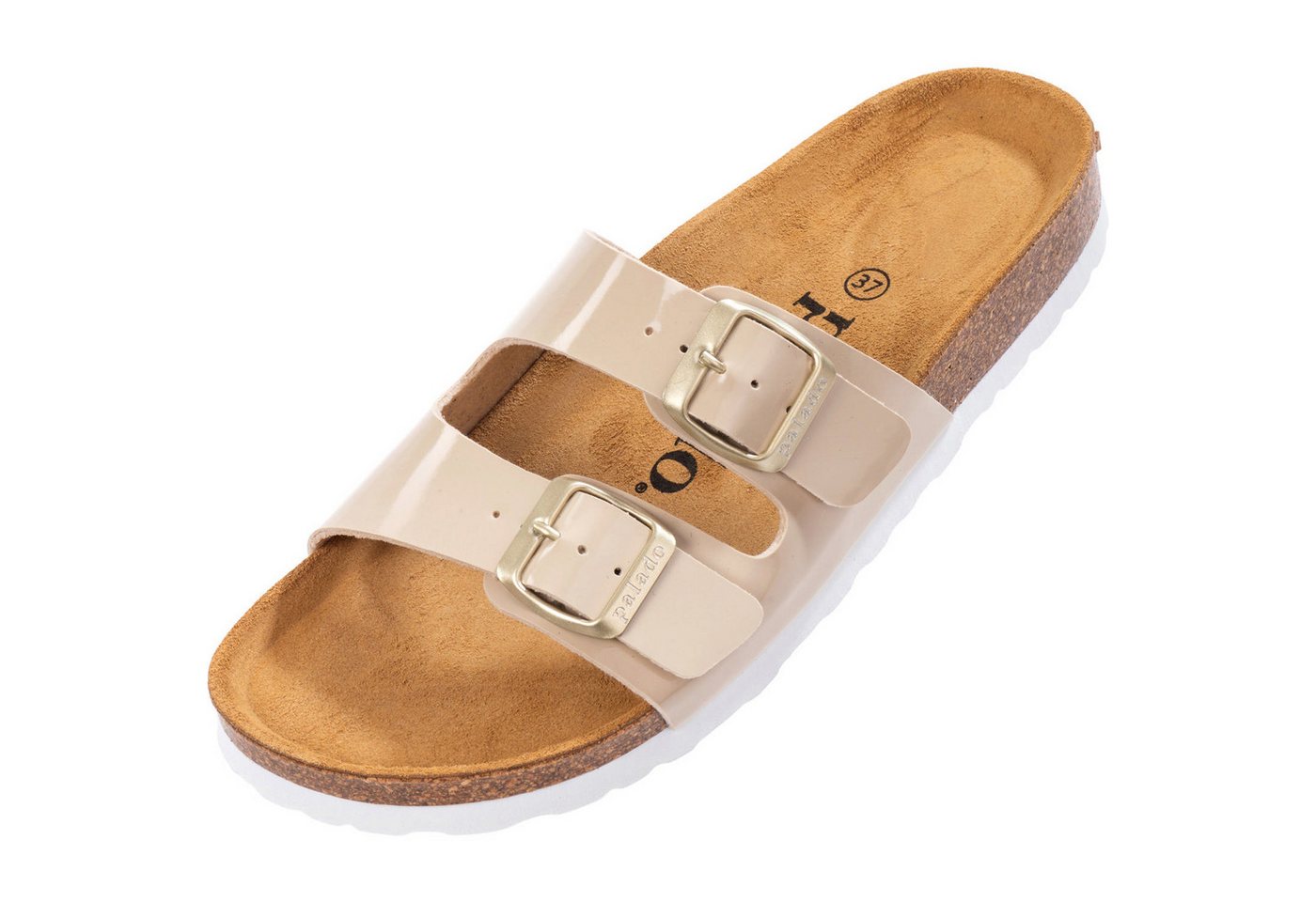 Palado Milos Lack Pantolette (beige/weiß)