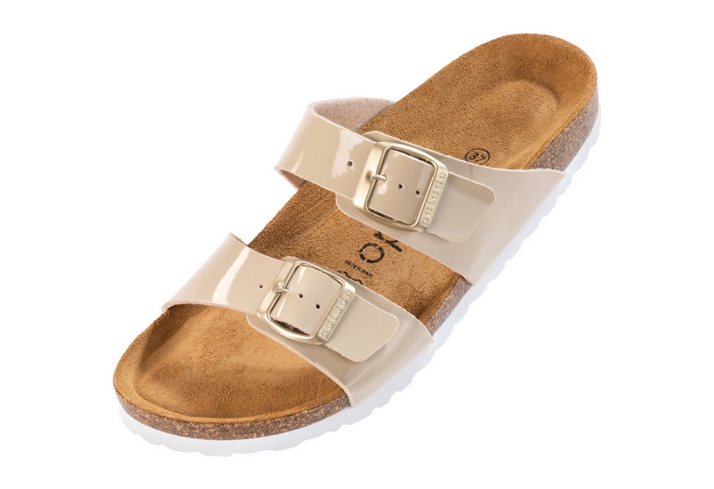 Palado Samos Lack Pantolette (beige/weiß)