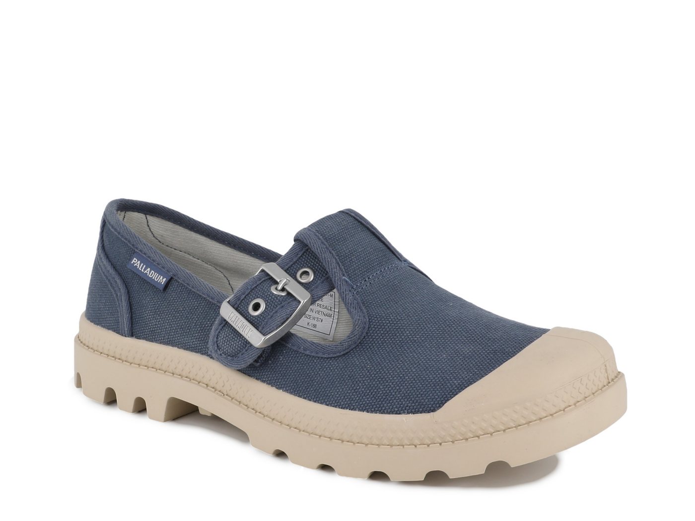 Palladium PAMPA M-JANE WASHED Sneaker aus Textil, mit Gummilaufsohle, mit Riemenverschluss (VINTAGE INDIGO)