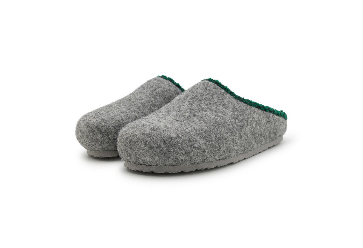 Pantoffelmann Filzclogs mit Fußbett Filzhausschuhe Herren Damen Filz Clog Hausschuhe Hausschuh (1 Paar) hoher Tragekomfort, angenehme Passform (grau)