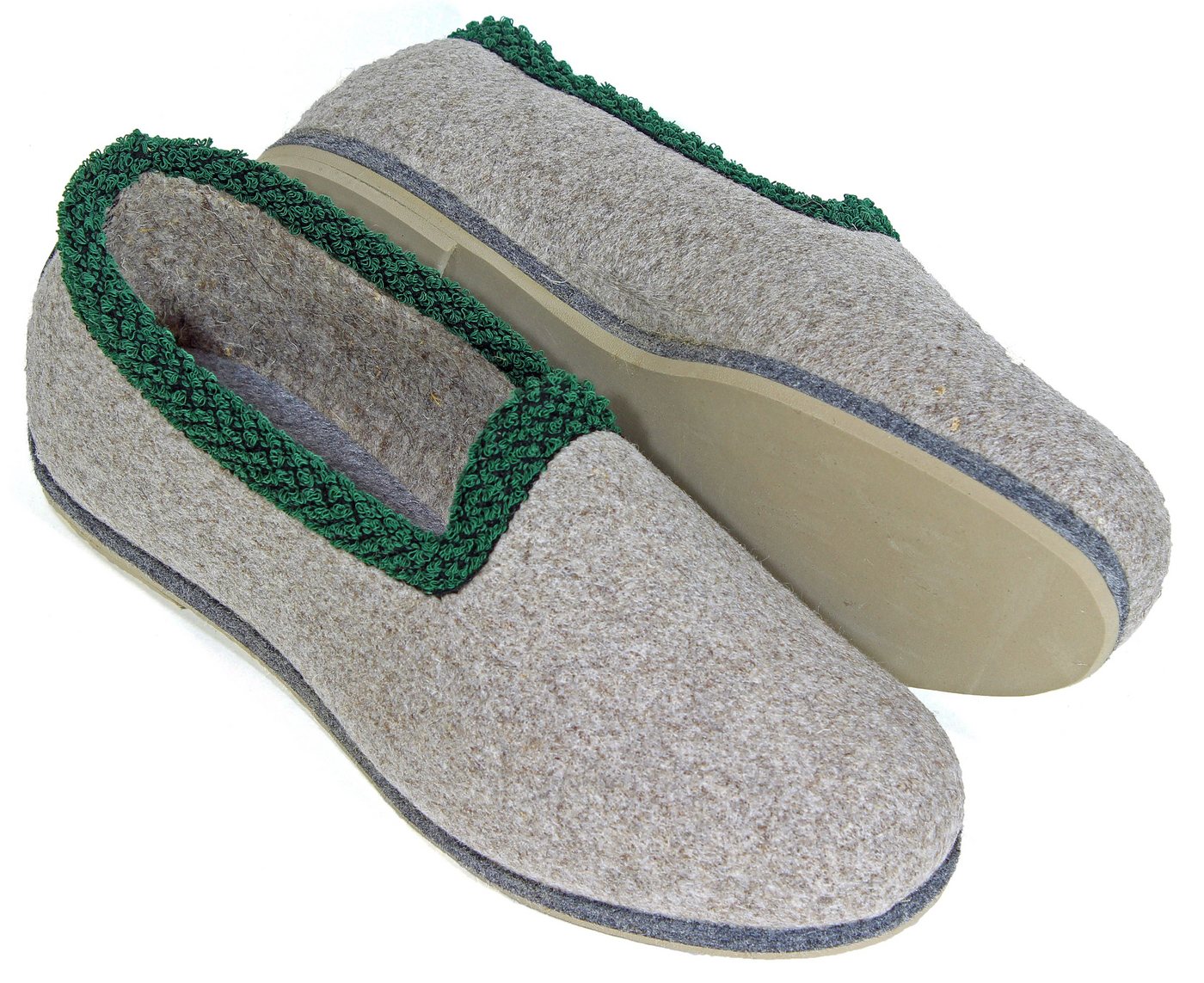 Pantoffelmann Filzhaussschuh Wollmischfilz Herren Damen Filzpantoffel Hausschuh grau Hausschuh (1 Paar) Filzpantoffeln, Gästepantoffel besonders leicht
