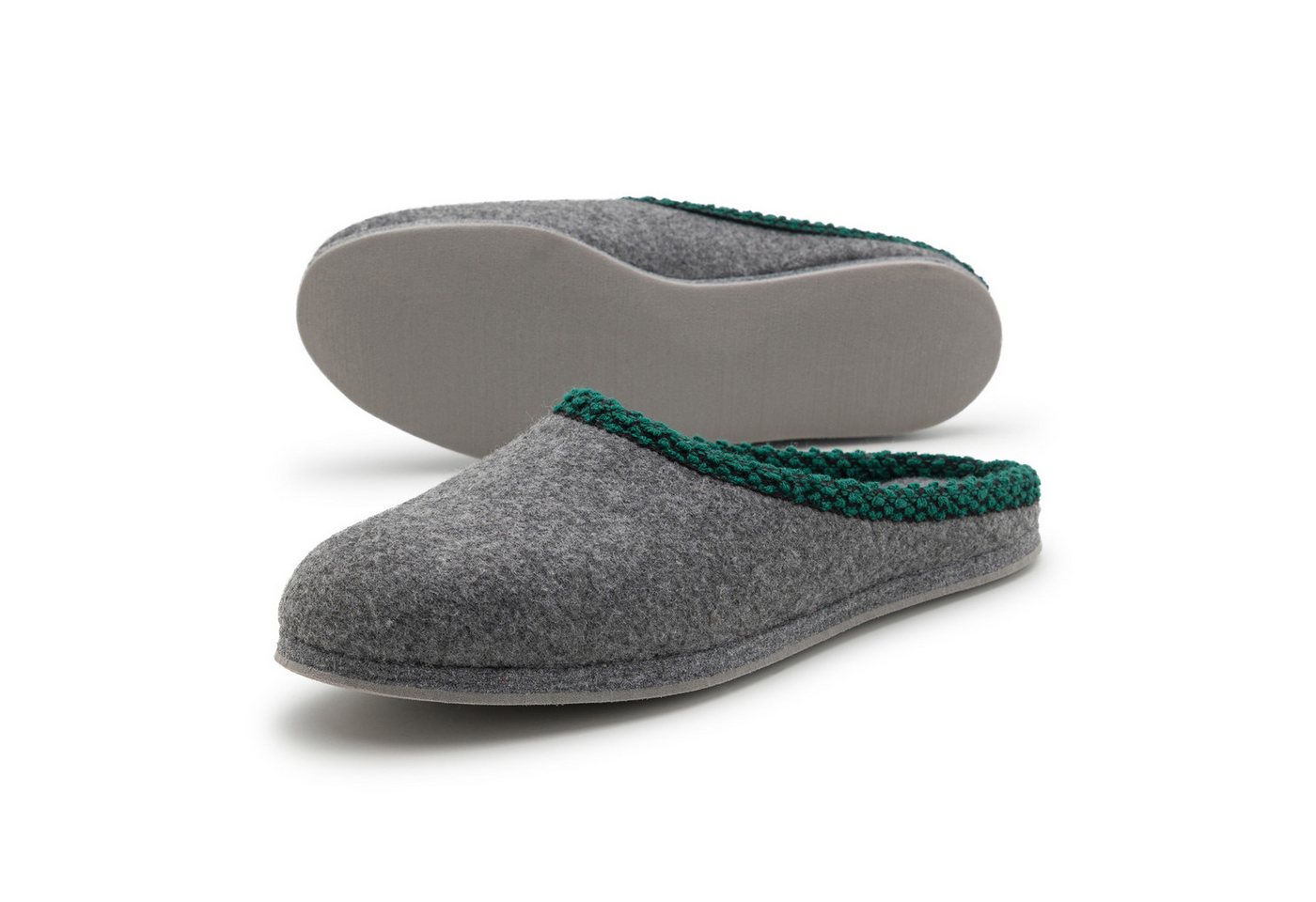 Pantoffelmann Filzpantoffel Gummisohle Herren Damen Filzlatschen Filz Hausschuh warm Pantoffel (1 Paar) Filzpantoffeln, Gästepantoffel besonders leicht