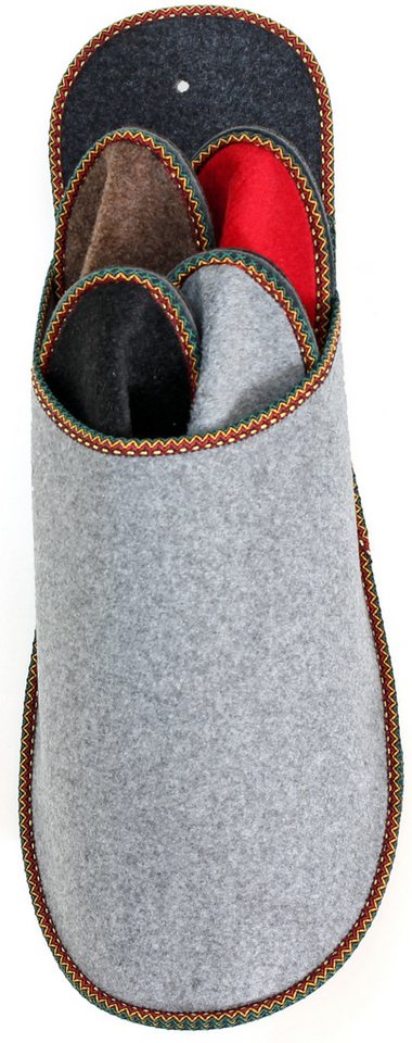 Pantoffelmann Gästepantoffelset Gästeset Filzpantoffel Herren Damen Filz Hausschuhe Pantoffel (1 Paar) Filzpantoffeln, Gästepantoffel besonders leicht
