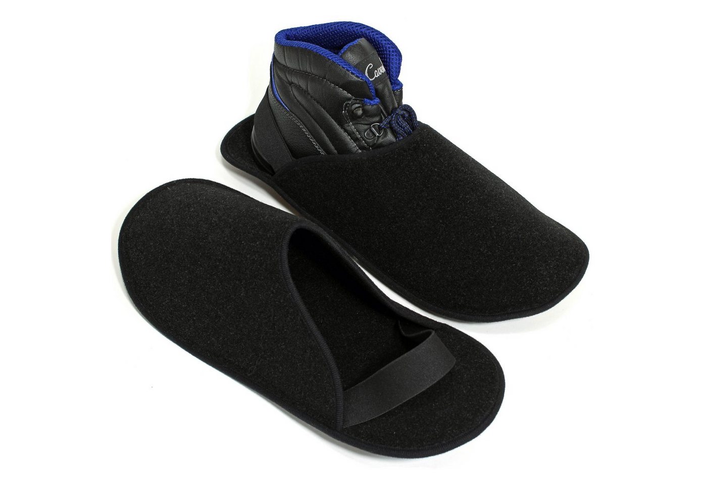 Pantoffelmann Handwerkerpantoffel ABS-Sohle Überzieher Museumspantoffel Überschuh Pantoffel (1 Paar) Filzpantoffeln, Gästepantoffel besonders leicht