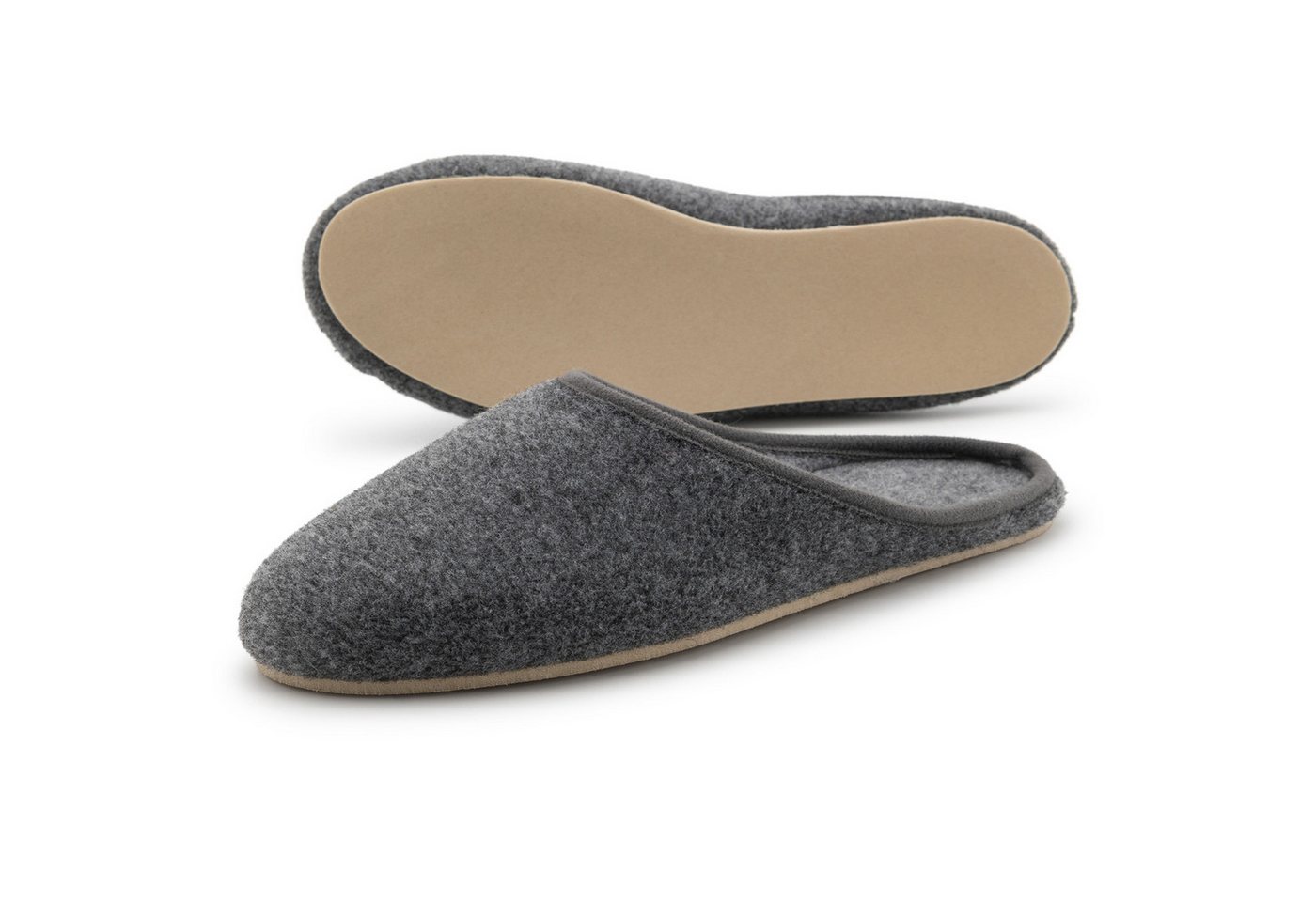 Pantoffelmann Leichte Pantoffel Herren Damen Filzpantoffeln Filz Hauschuh Gummisohle Pantoffel (1 Paar) Filzpantoffeln, Gästepantoffel besonders leicht