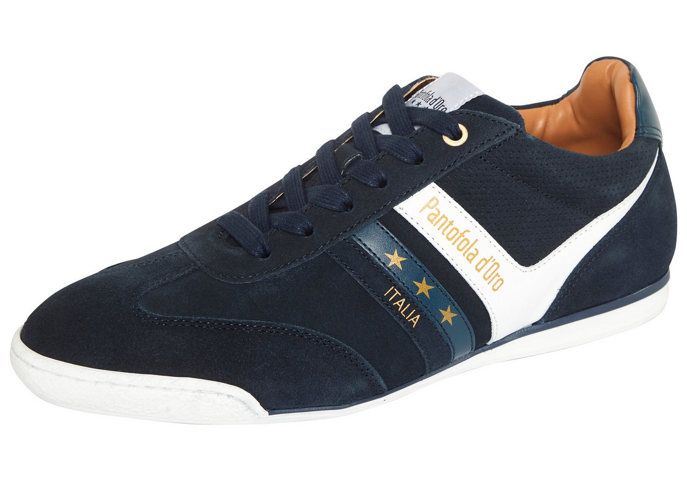 Pantofola d´Oro VASTO LOW Sneaker Obermaterial aus Leder, Gummilaufsohle, mit Schnürung (blau/weiß)