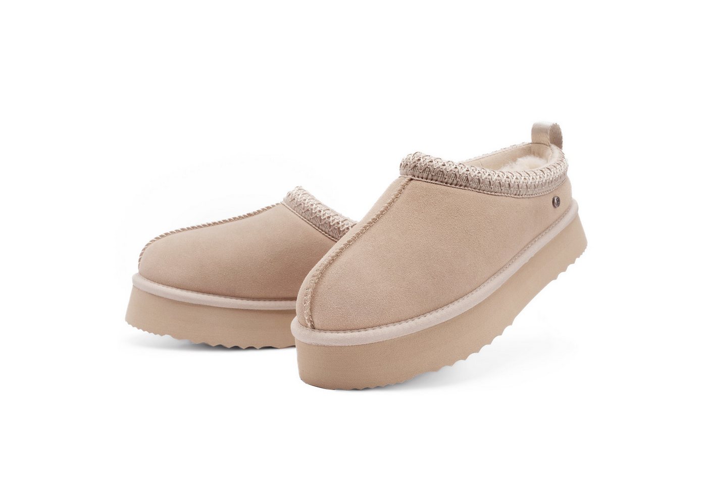 Parfeying Damen Pantoffel aus luxuriösem australischem Lammerfell outdoor Plüsch Hausschuhe echtem weicher Merinwolle 100% naturliche Meterialien