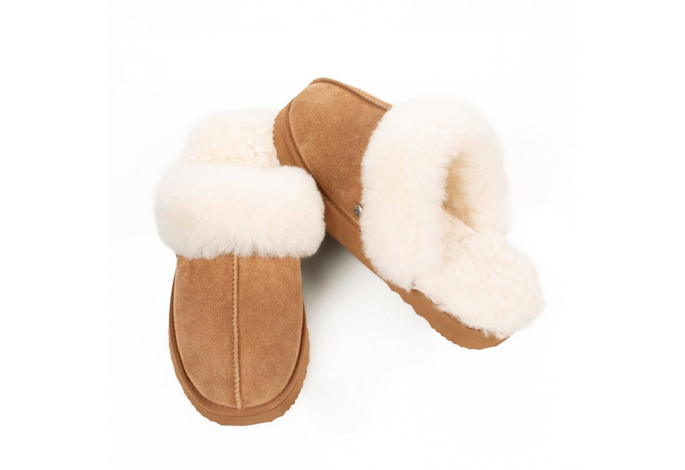 Parfeying Damen Pantoffeln Slipper aus luxuriösem australischem Lammerfell Plüsch Hausschuhe echtem weicher Merinowolle 100% natürliche Materialien