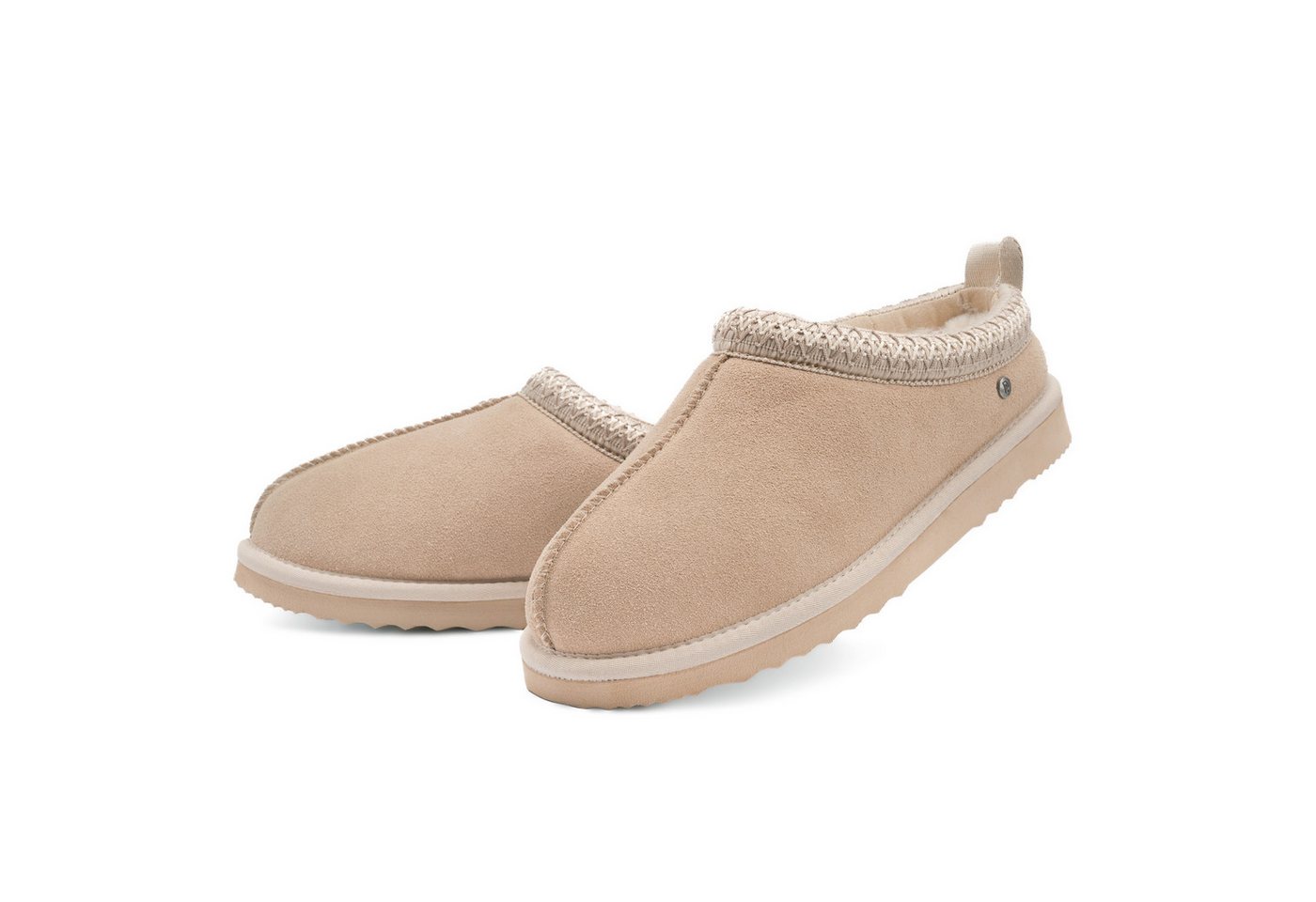 Parfeying Damen Pantoffeln TASZEN Style aus luxuriösem australischem Lammerfell Plüsch Hausschuhe echtem weicher Merinowolle 100% natürliche Materialien (beige)
