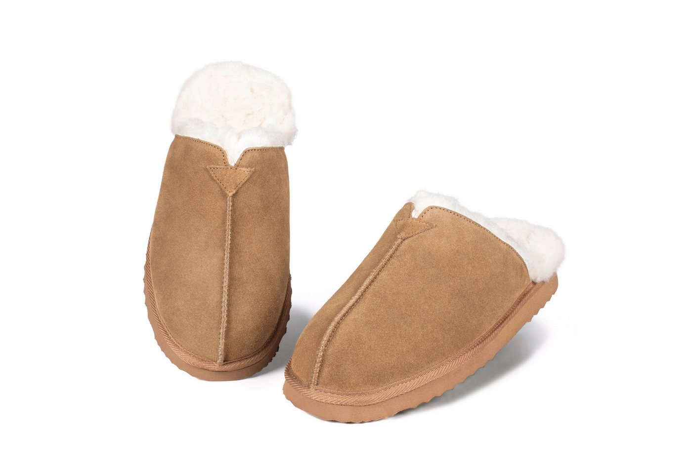 Parfeying Herren Pantoffeln Slipper aus luxuriösem australischem Lammerfell Plüsch Hausschuhe echtem weicher Merinowolle 100% natürliche Materialien