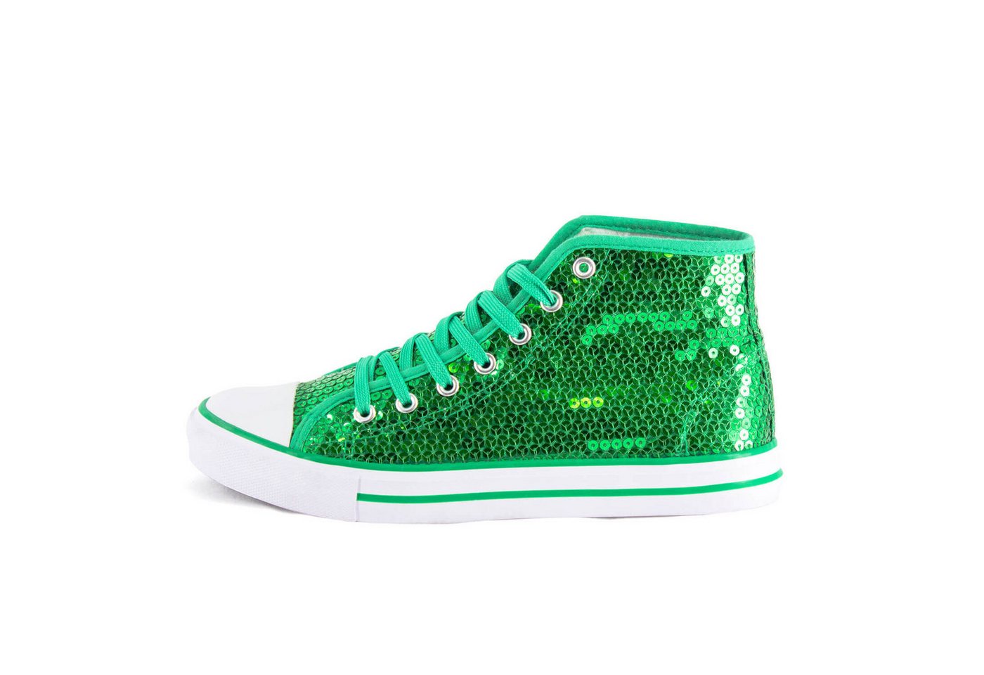 Party Factory Pailletten Schuhe grün Glitzer-Sneaker Unisex Designer Schnürer 40 Sneaker mit Schnürsenkel