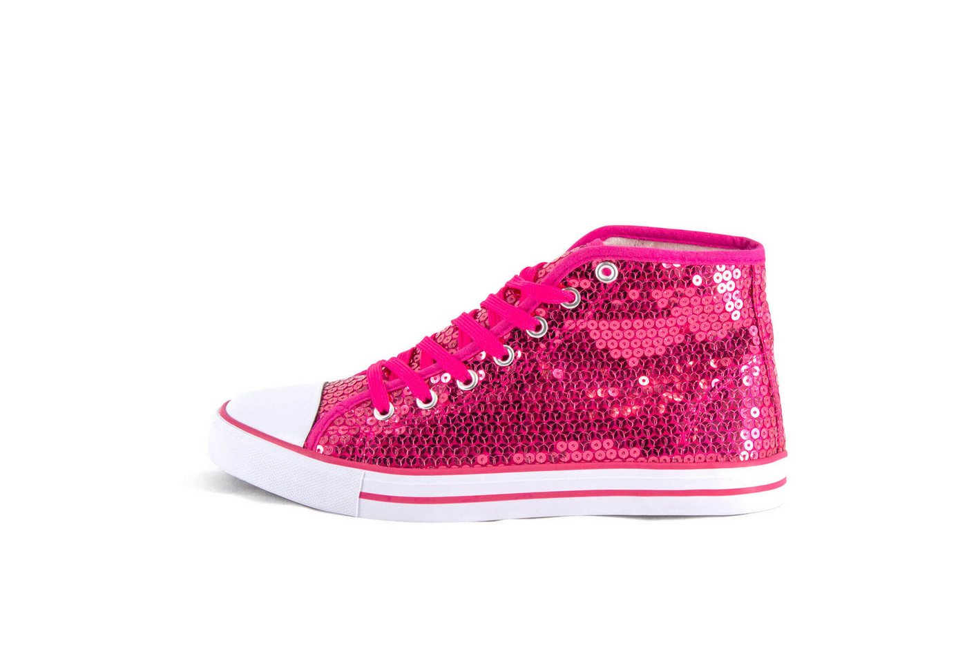 Party Factory Pailletten Schuhe pink Glitzer-Sneaker Unisex Schnürer Größe 40 Sneaker mit Schnürsenkel