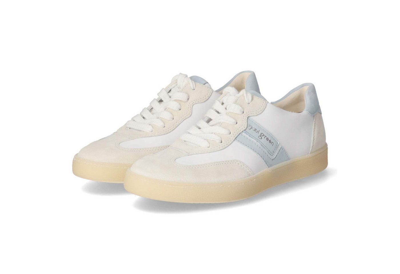 Paul Green 5437-129 Damen Leder & Textil weiss Schnürschuh