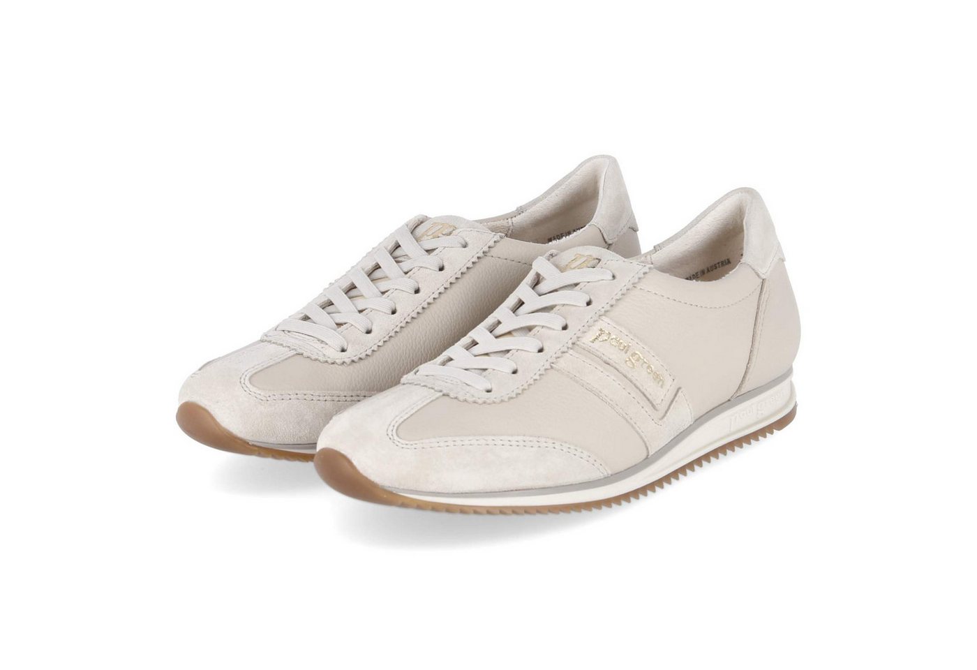 Paul Green 5453-159 Damen Leder & Textil beige Schnürschuh