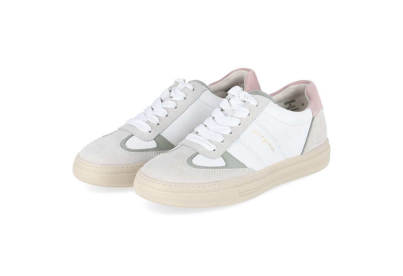 Paul Green 5466-049 Damen Leder & Textil weiß Schnürschuh