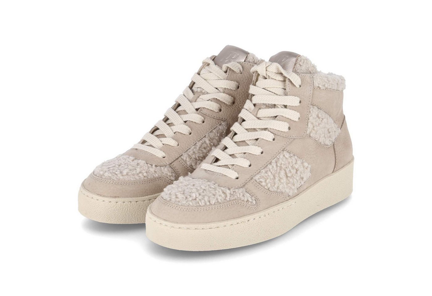 Paul Green 5470-01 Damen Leder & Textil beige Schnürstiefel