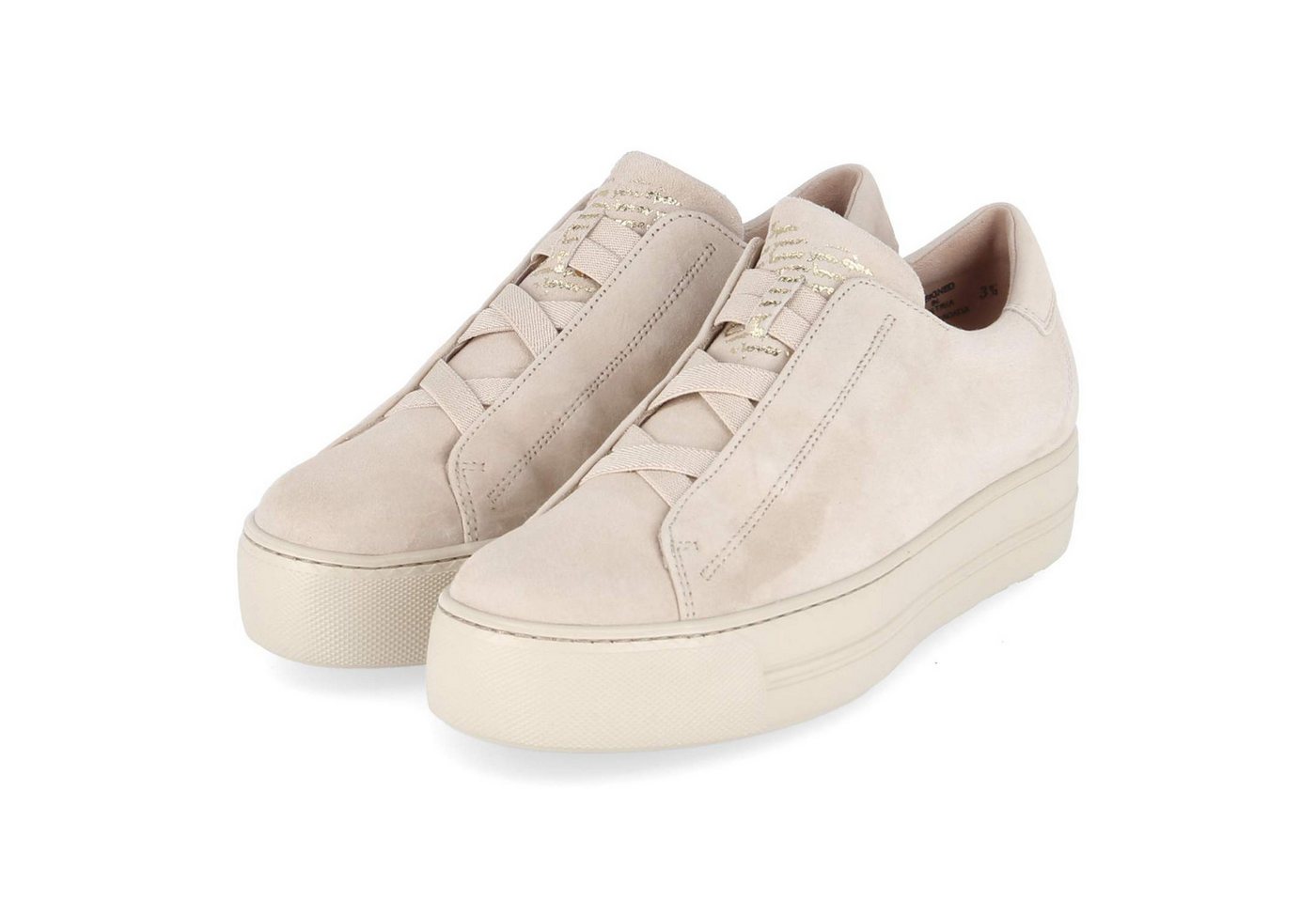 Paul Green 5529-049 Damen Rauleder beige Schnürschuh