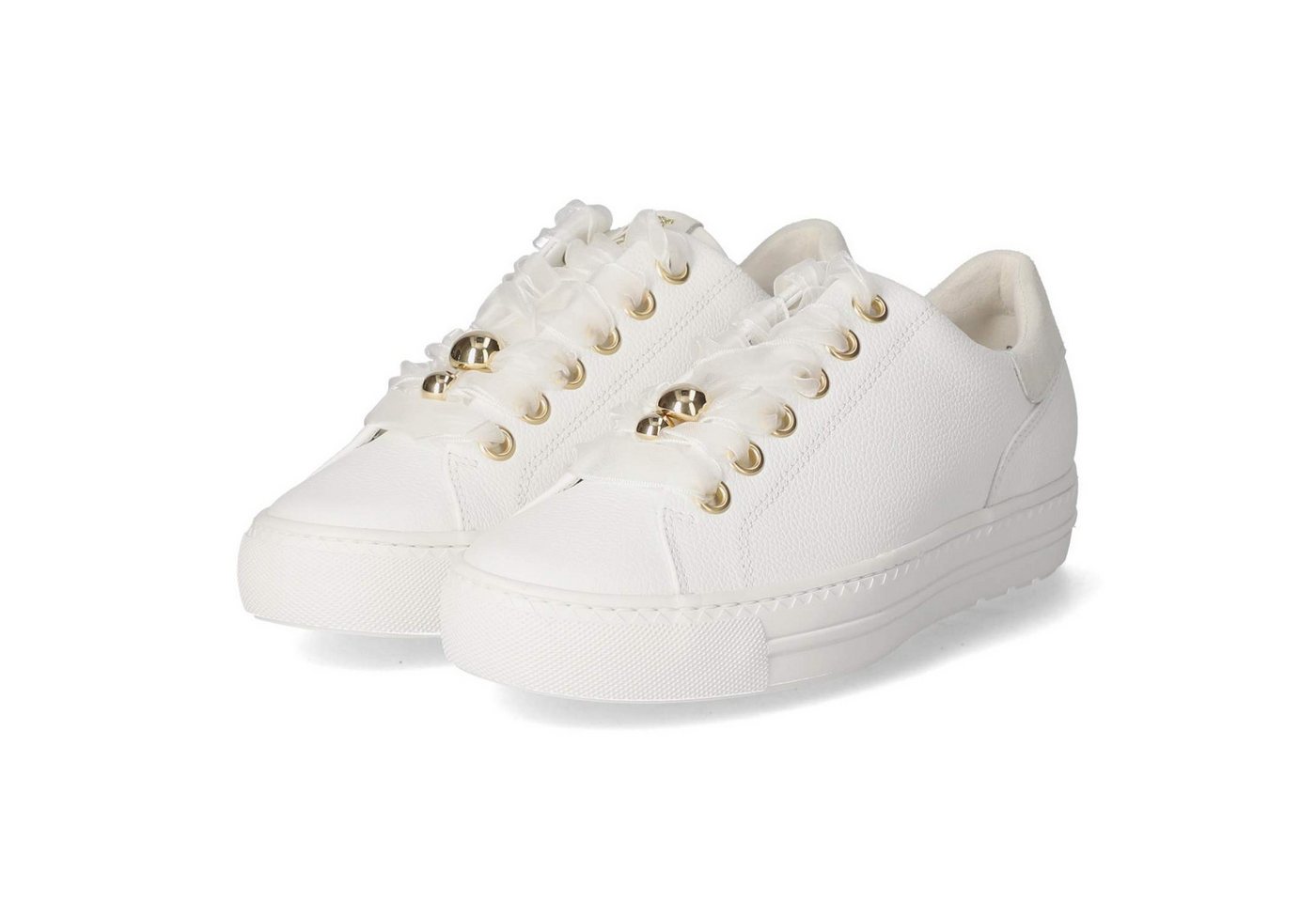 Paul Green 5546-019 Damen Leder & Textil weiss Schnürschuh