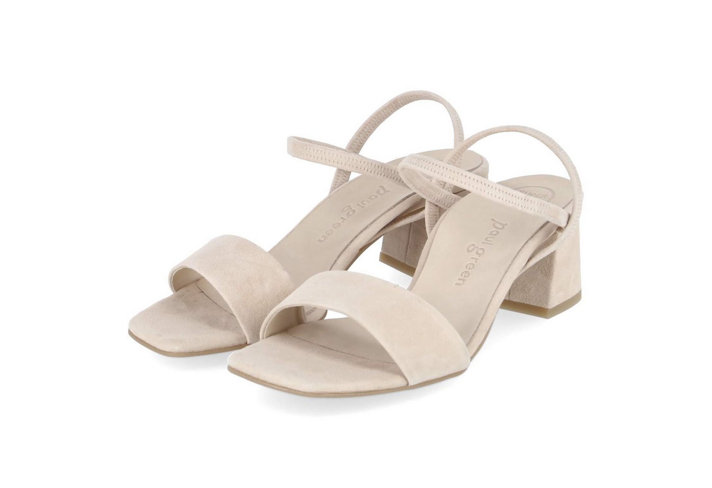 Paul Green 6183-009 Damen Rauleder beige Sandalette